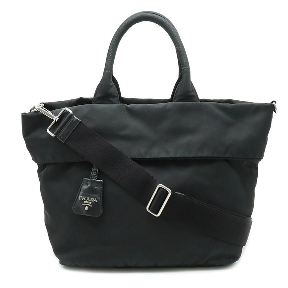 Prada reversible Bag leather black nylon Shoulder - Picture 1 of 8